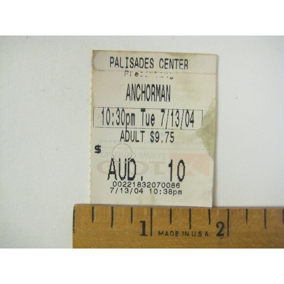 Vintage Anchorman Movie Ticket Stub 2004 Palisades Center Tue 071304 - Picture 3 of 6